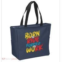 Born To Ride Forced To Work Tote Bag thumb 2
