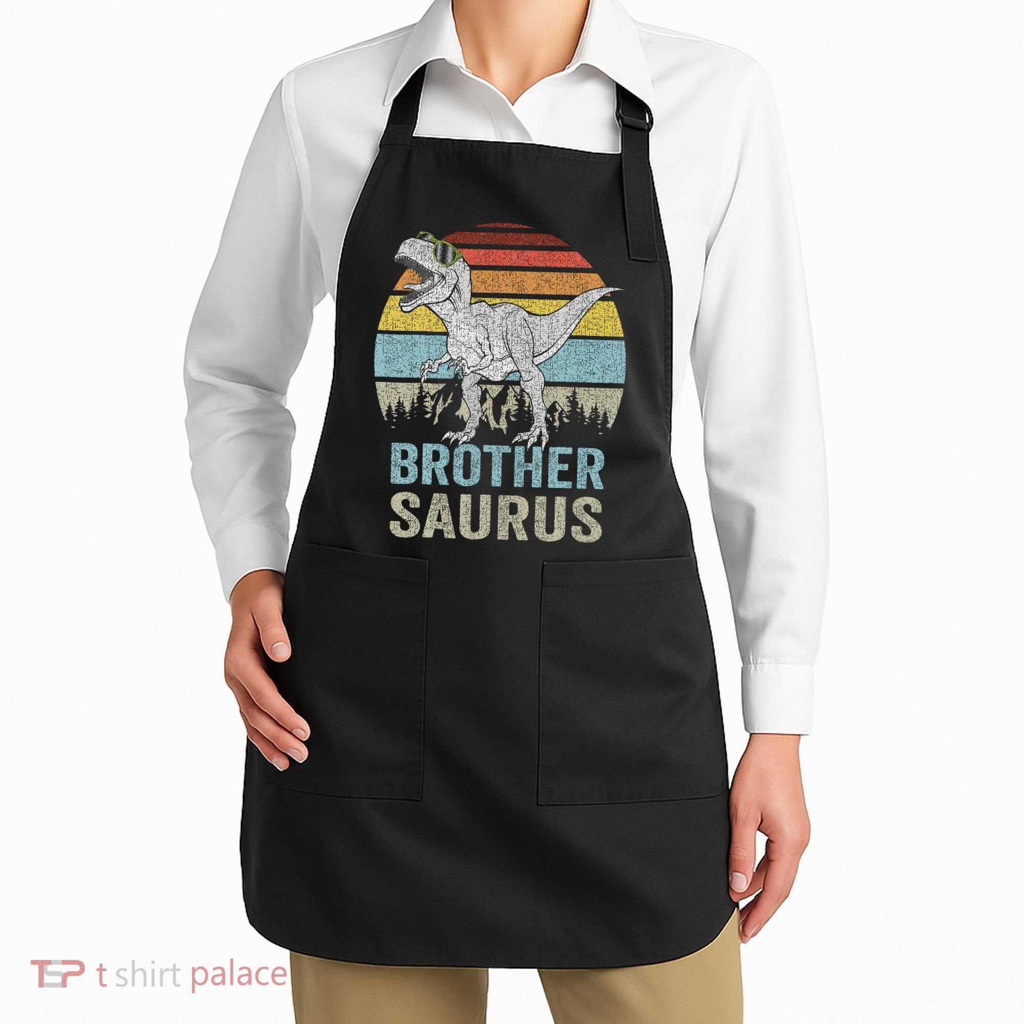 Brothersaurus T Rex Brother Saurus Family Matching Dinosaur Apron