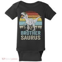 Brothersaurus T Rex Brother Saurus Family Matching Dinosaur Baby Bodysuit thumb 0