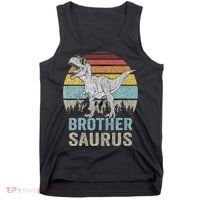 Brothersaurus T Rex Brother Saurus Family Matching Dinosaur Tank Top thumb 0