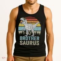 Brothersaurus T Rex Brother Saurus Family Matching Dinosaur Tank Top thumb 3