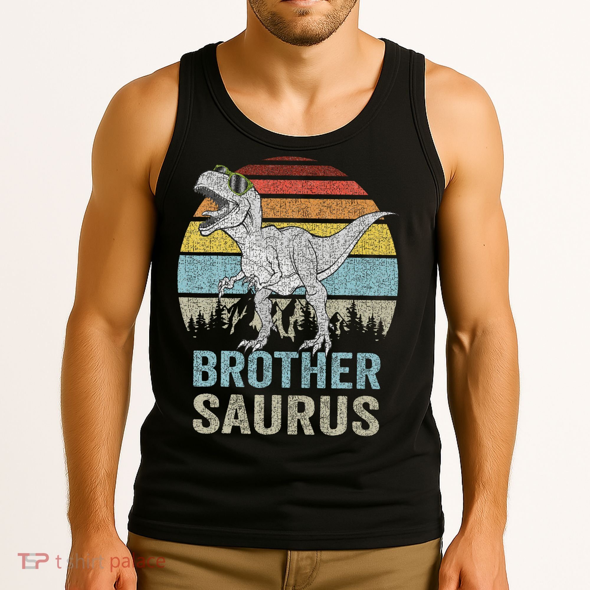 Brothersaurus T Rex Brother Saurus Family Matching Dinosaur Tank Top