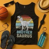 Brothersaurus T Rex Brother Saurus Family Matching Dinosaur Tank Top thumb 4