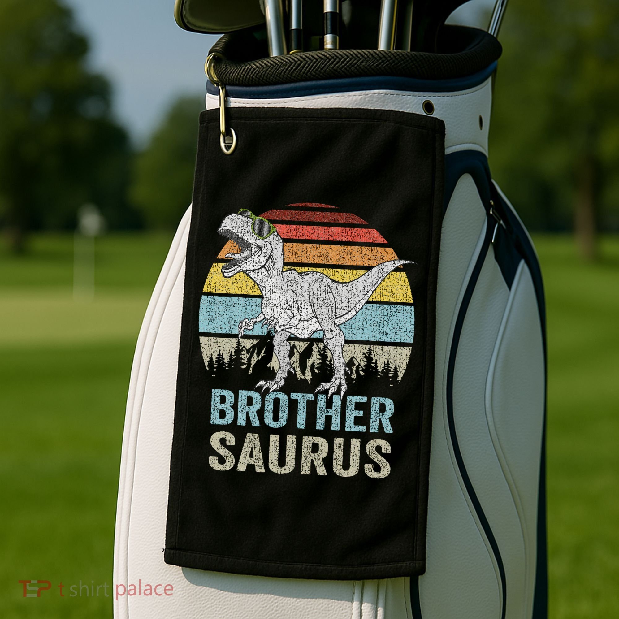Brothersaurus T Rex Brother Saurus Family Matching Dinosaur Golf Towel