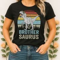 Brothersaurus T Rex Brother Saurus Family Matching Dinosaur Women's T-Shirt thumb 2