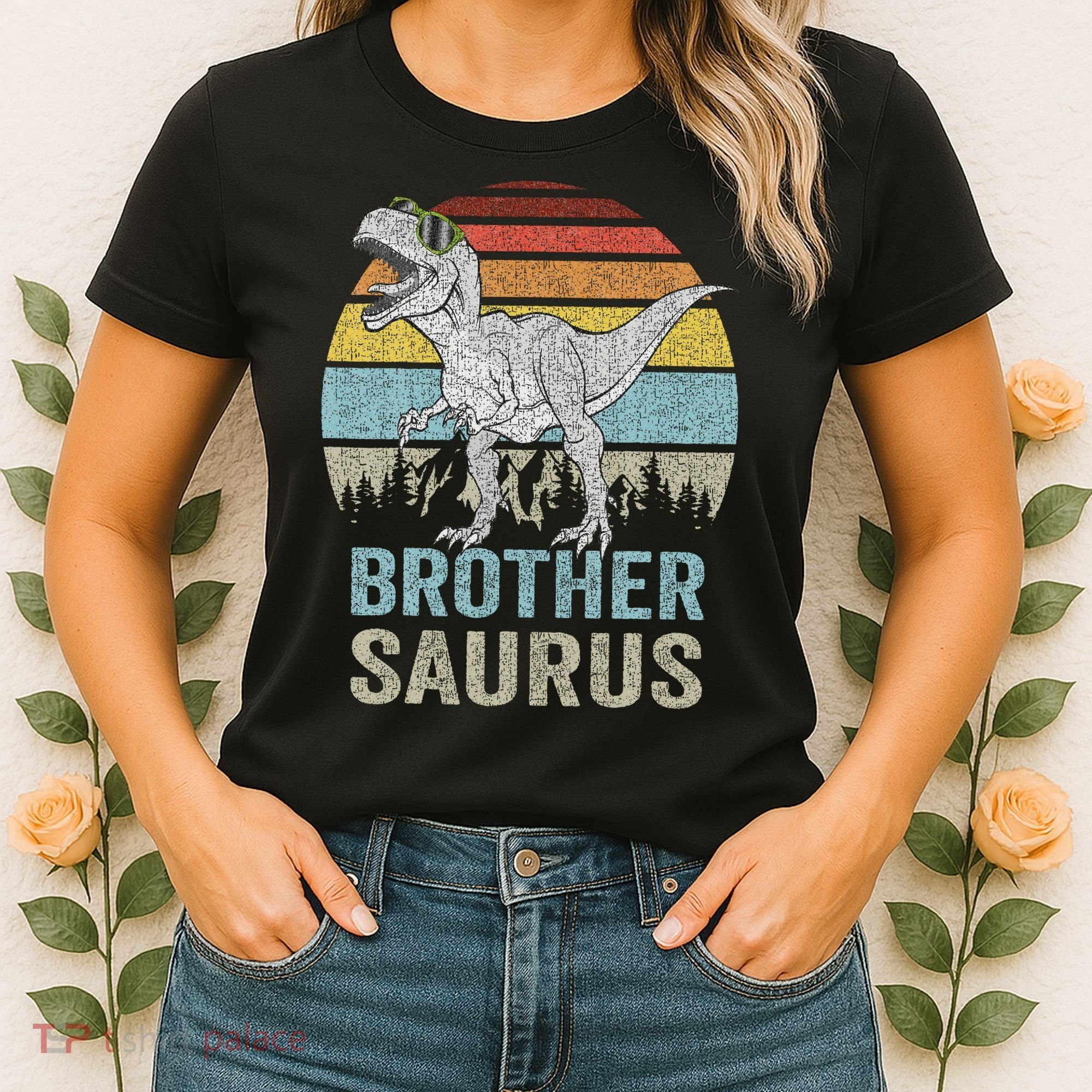 Brothersaurus T Rex Brother Saurus Family Matching Dinosaur Women's T-Shirt