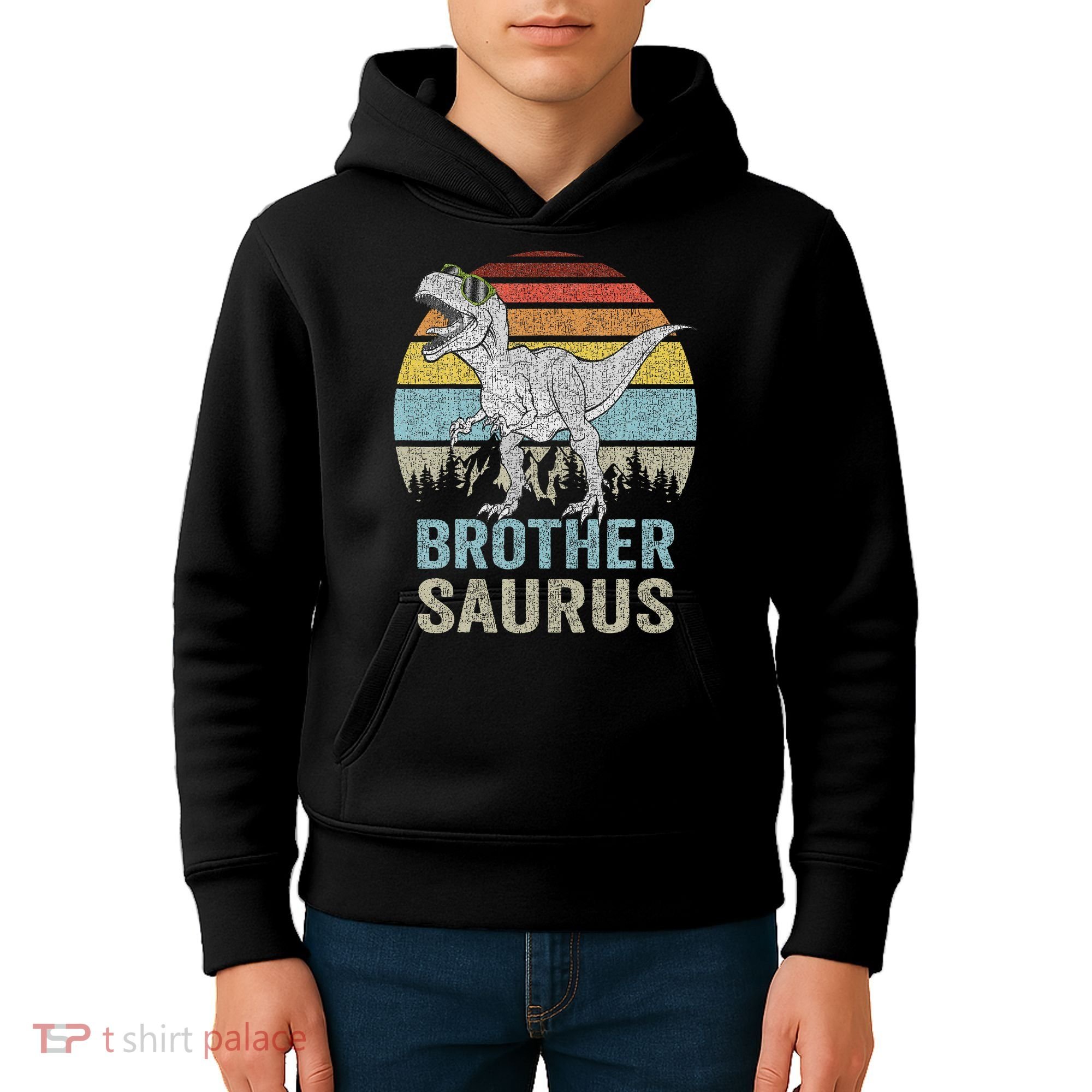 Brothersaurus T Rex Brother Saurus Family Matching Dinosaur Kids Hoodie