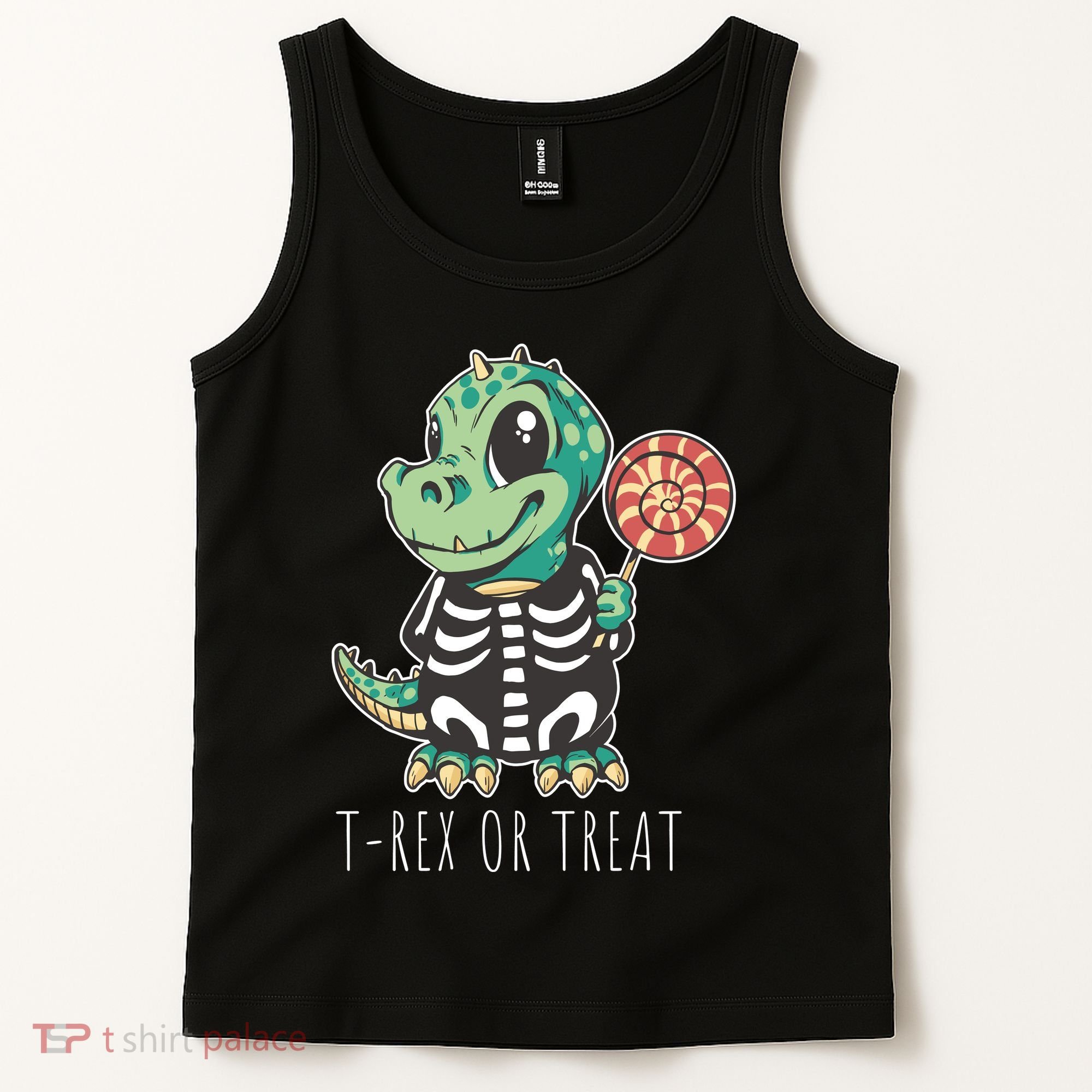 Baby T Rex Dinosaur Skeleton Tank Top
