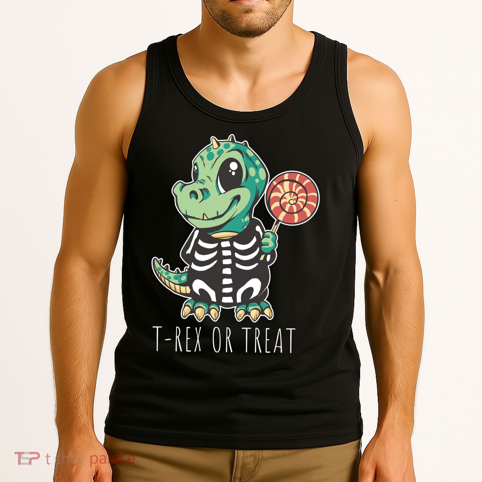 Baby T Rex Dinosaur Skeleton Tank Top