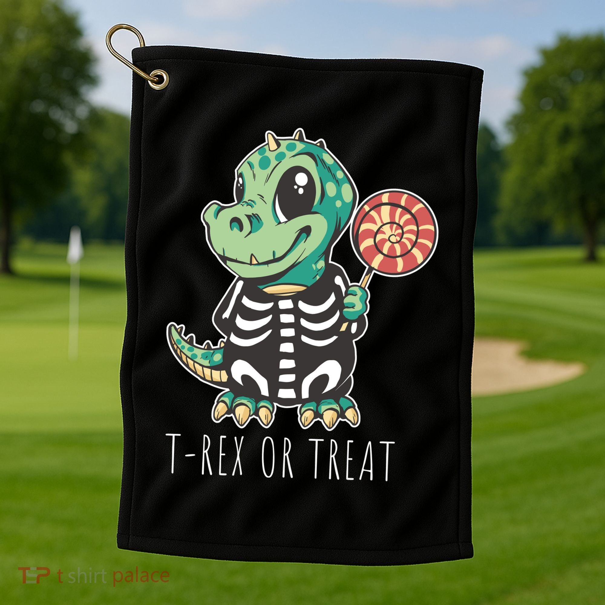 Baby T Rex Dinosaur Skeleton Golf Towel