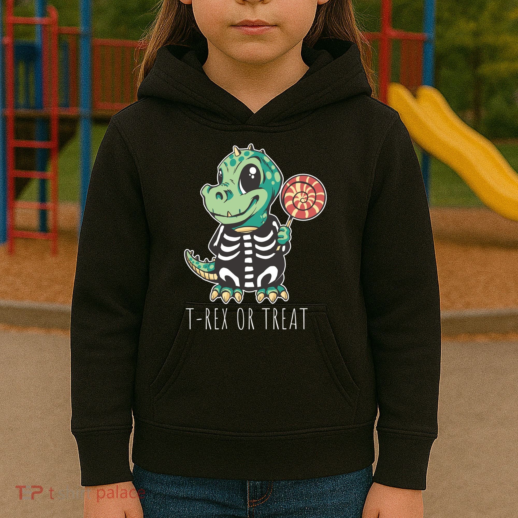 Baby T Rex Dinosaur Skeleton Kids Hoodie