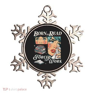 Born To Read Vintage Forced To Work Bookish Addict Bookworm Ornament