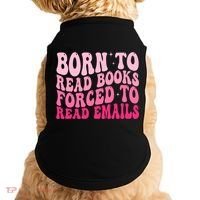 Born To Read Books Forced To Read Emails Groovy Reading  Doggie Tank thumb 0
