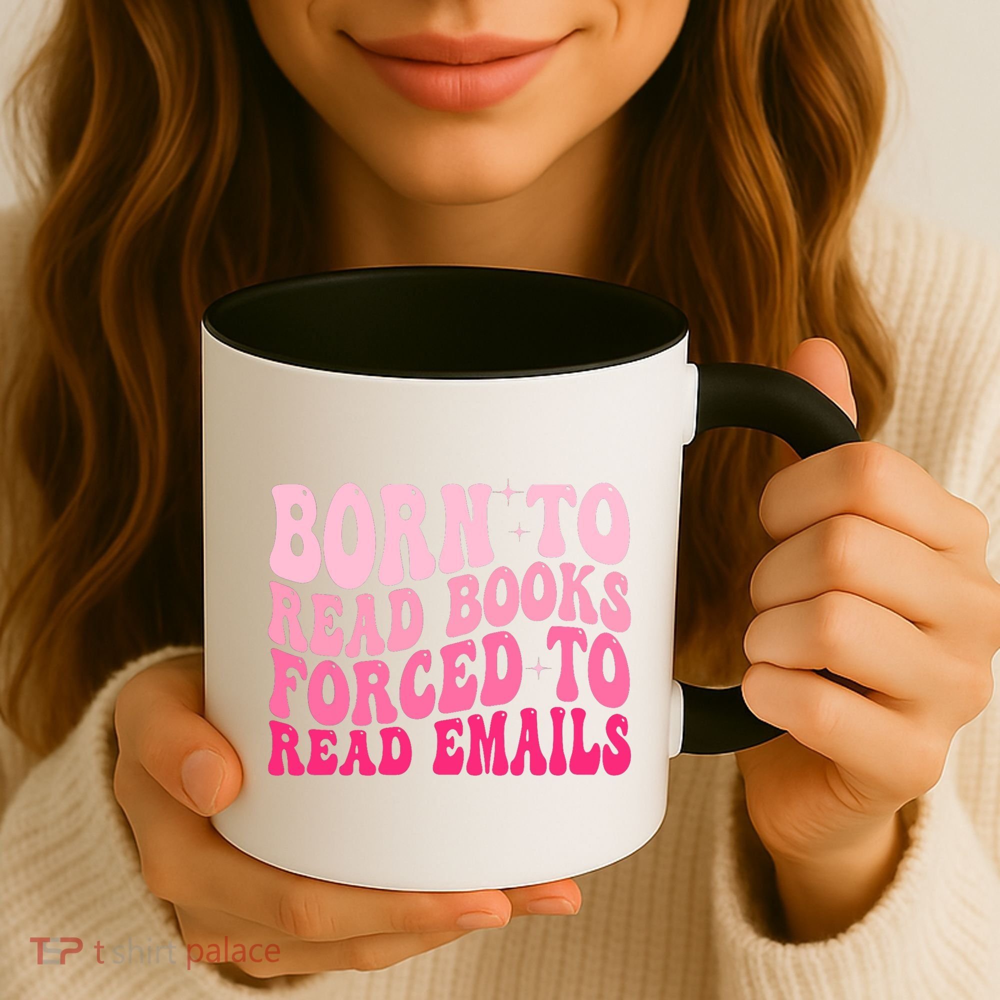 Born To Read Books Forced To Read Emails Groovy Reading  Coffee Mug