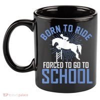 Born To Ride Equestrian Horseback Riding For Girls 11oz C Handle Ceramic Mug thumb 2