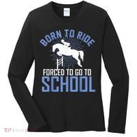 Born To Ride Equestrian Horseback Riding For Girls Women's Long Sleeve Shirt thumb 0