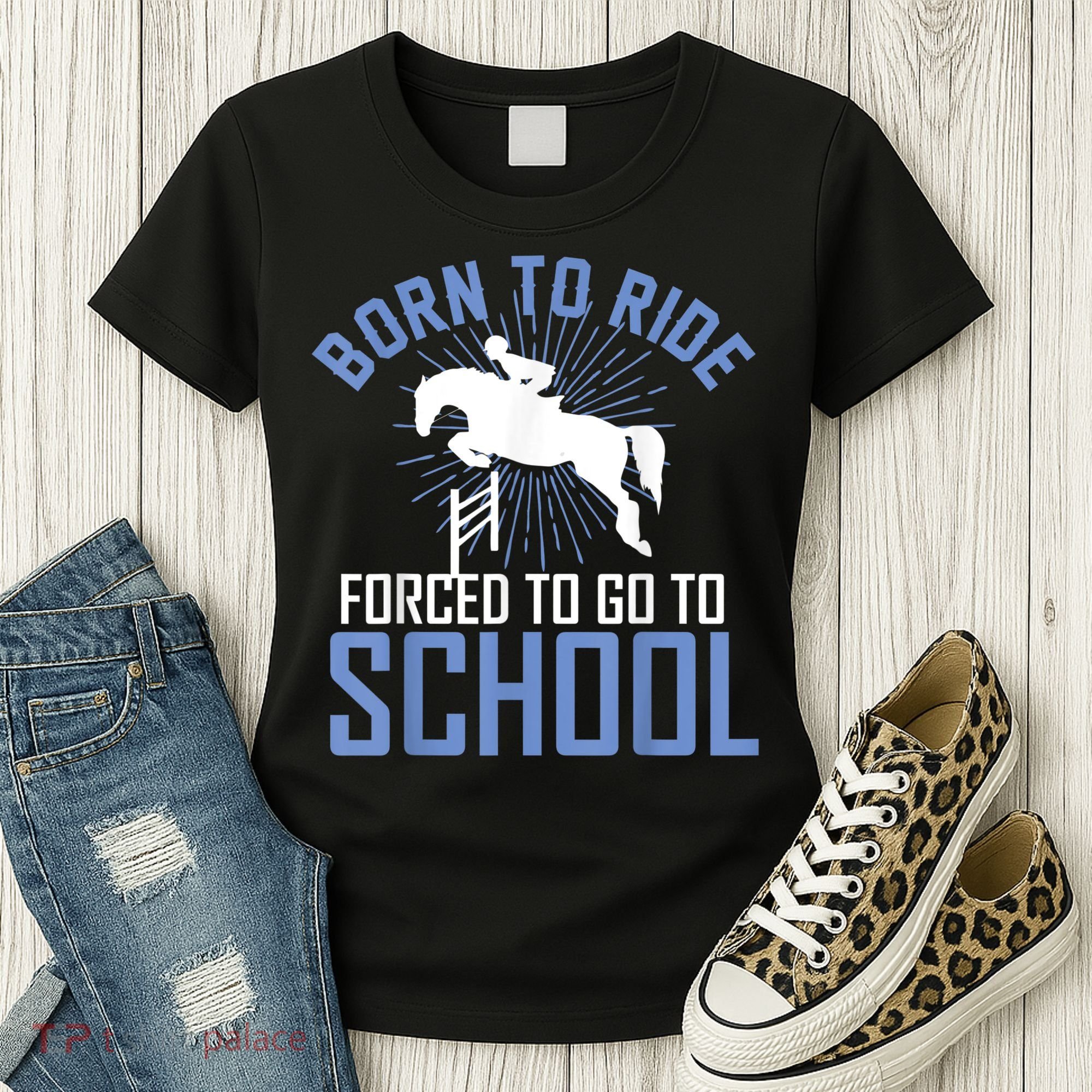 Born To Ride Equestrian Horseback Riding For Girls Women's T-Shirt