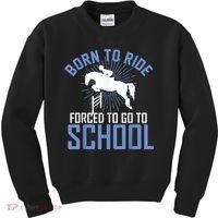 Born To Ride Equestrian Horseback Riding For Girls Kids Sweatshirt thumb 0