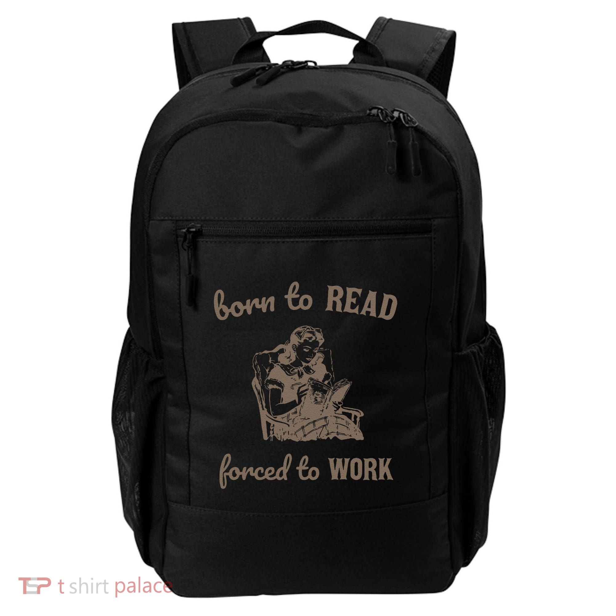 Born To Read Forced To Work Retro Backpack