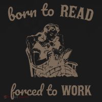 Born To Read Forced To Work Retro Ornament thumb 1