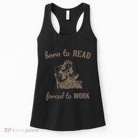 Born To Read Forced To Work Retro Women's Tank Top thumb 0
