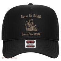 Born To Read Forced To Work Retro Hat thumb 0