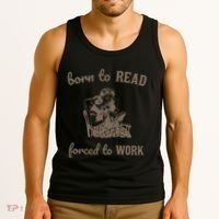 Born To Read Forced To Work Retro Tank Top thumb 3