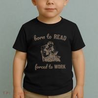 Born To Read Forced To Work Retro Toddler T-Shirt thumb 2