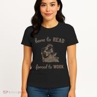 Born To Read Forced To Work Retro Women's T-Shirt thumb 4