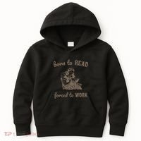 Born To Read Forced To Work Retro Kids Hoodie thumb 0