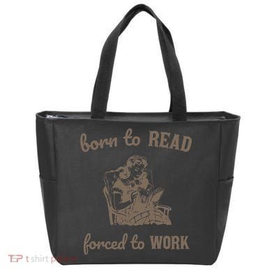 Born To Read Forced To Work Retro Tote Bag