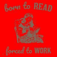 Born To Read Forced To Work Retro Santa Hat thumb 1