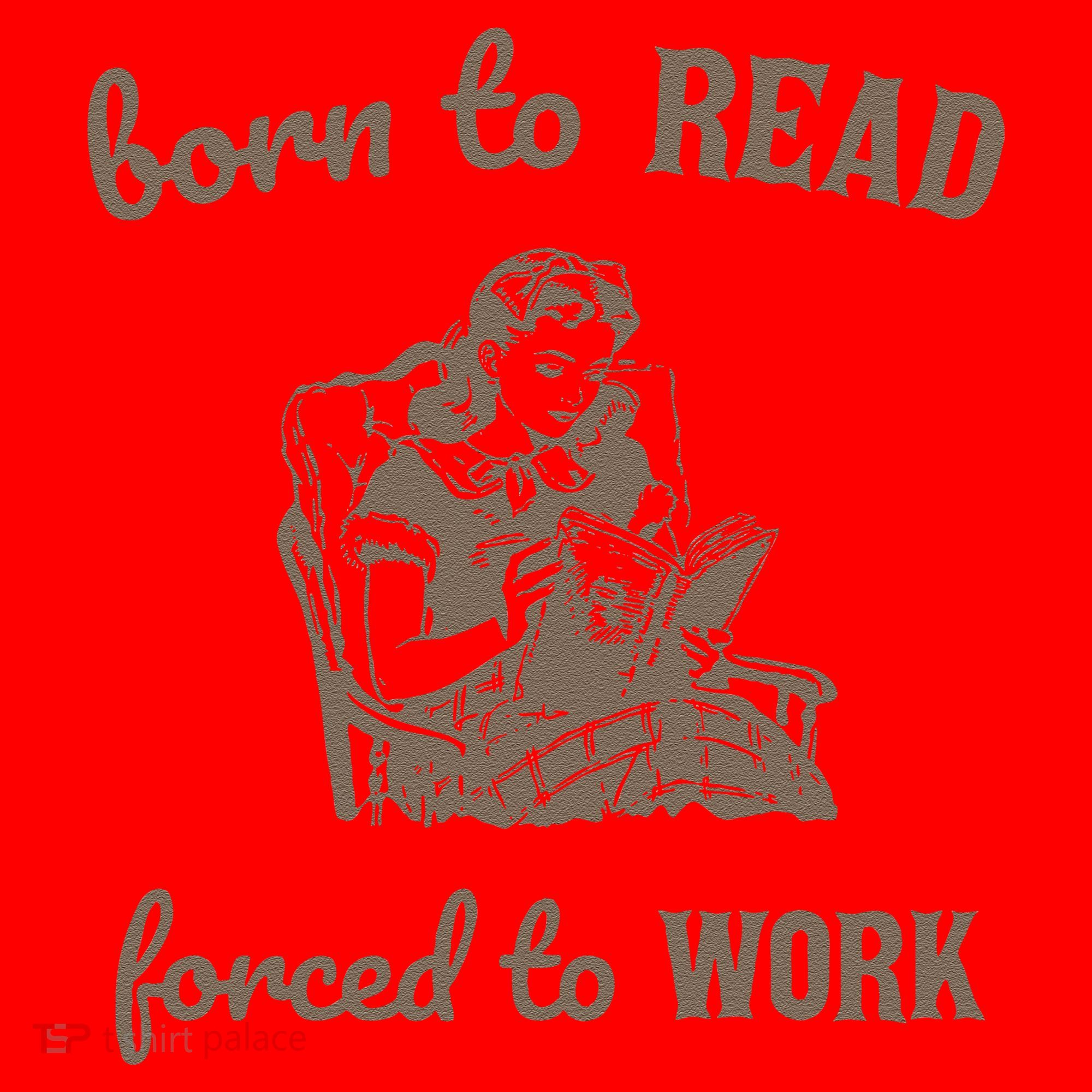 Born To Read Forced To Work Retro Santa Hat