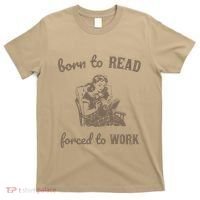 Born To Read Forced To Work Retro T-Shirt thumb 0
