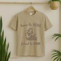 Born To Read Forced To Work Retro T-Shirt thumb 2