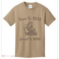 Born To Read Forced To Work Retro Kids T-Shirt thumb 0