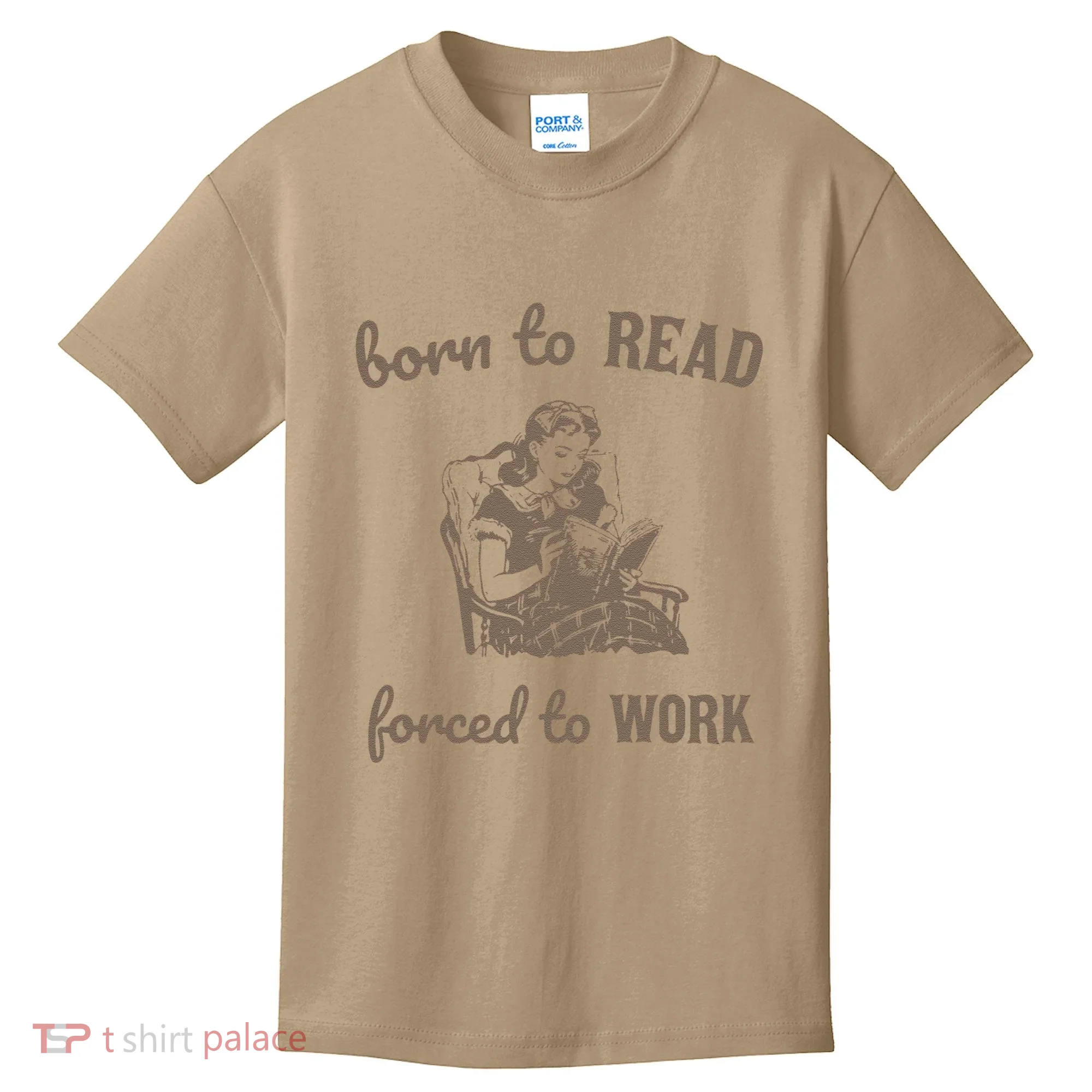 Born To Read Forced To Work Retro Kids T-Shirt