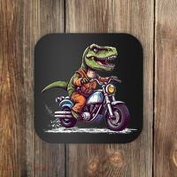 Biker T Rex On Motor Bike Dinosaur T Rex Riding Motorcycle Coaster thumb 0