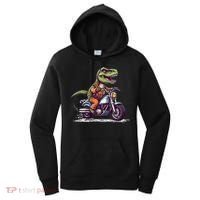 Biker T Rex On Motor Bike Dinosaur T Rex Riding Motorcycle Women's Hoodie thumb 0