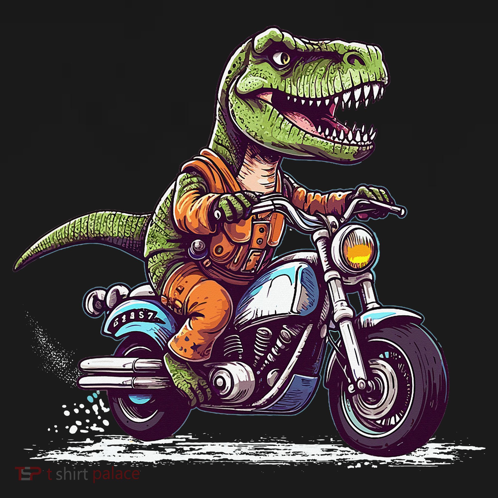 Biker T Rex On Motor Bike Dinosaur T Rex Riding Motorcycle Women's Hoodie