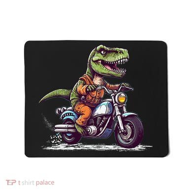Biker T Rex On Motor Bike Dinosaur T Rex Riding Motorcycle Mousepad