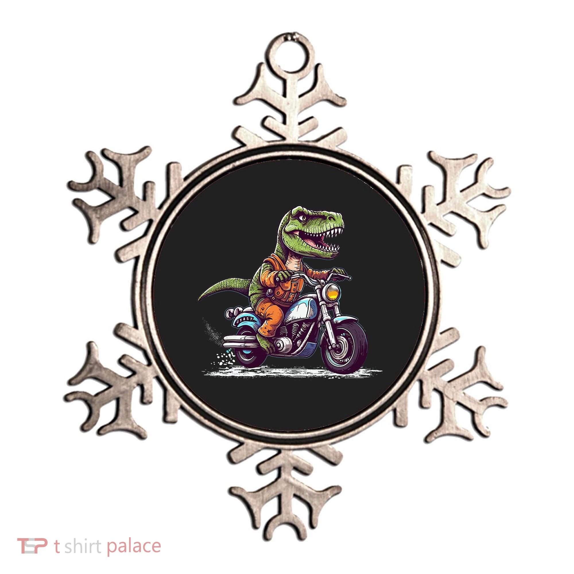Biker T Rex On Motor Bike Dinosaur T Rex Riding Motorcycle Ornament