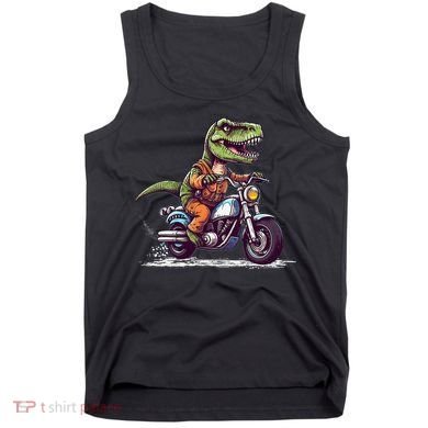Biker T Rex On Motor Bike Dinosaur T Rex Riding Motorcycle Tank Top
