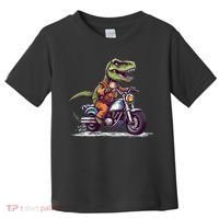 Biker T Rex On Motor Bike Dinosaur T Rex Riding Motorcycle Toddler T-Shirt thumb 0