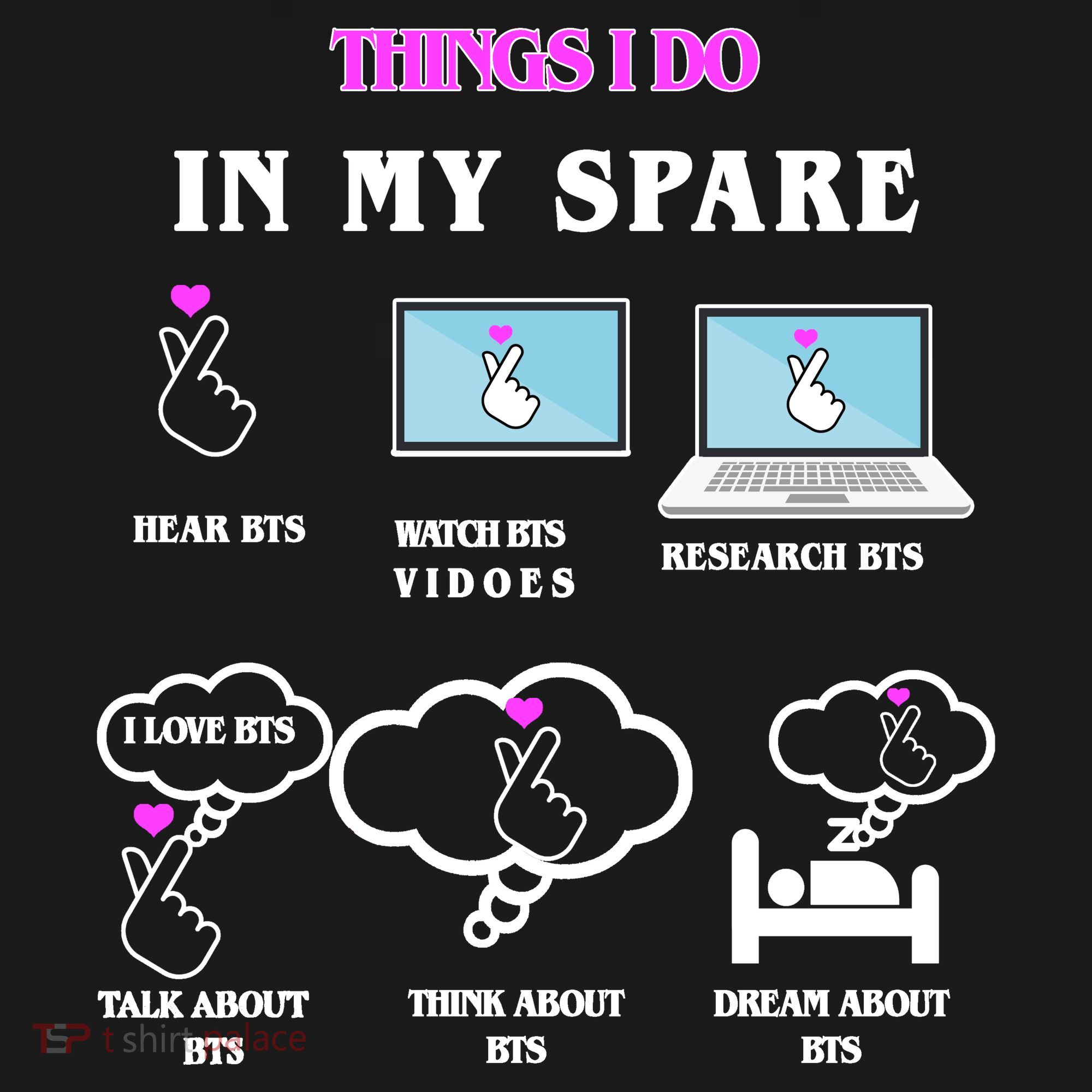 BTS Things I Do Spare Time Funny USA-Made Doggie Bandana