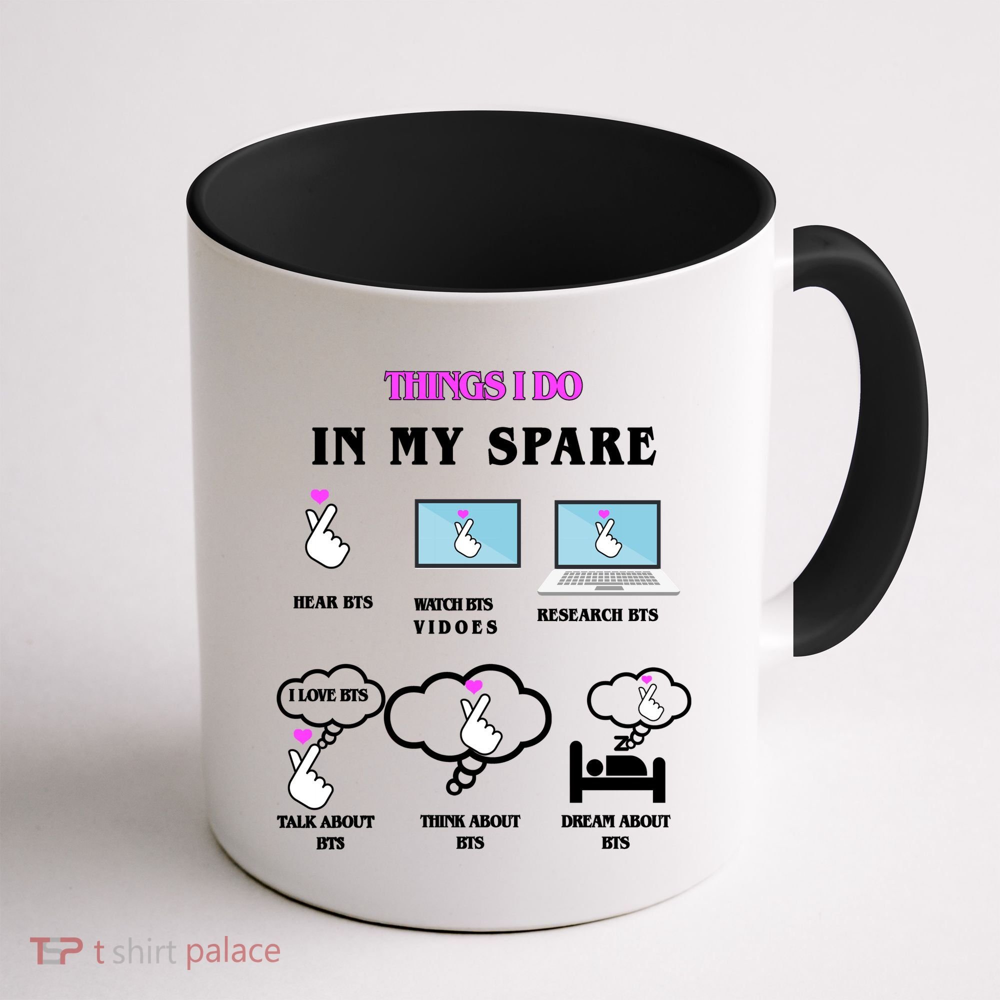 BTS Things I Do Spare Time Funny Coffee Mug