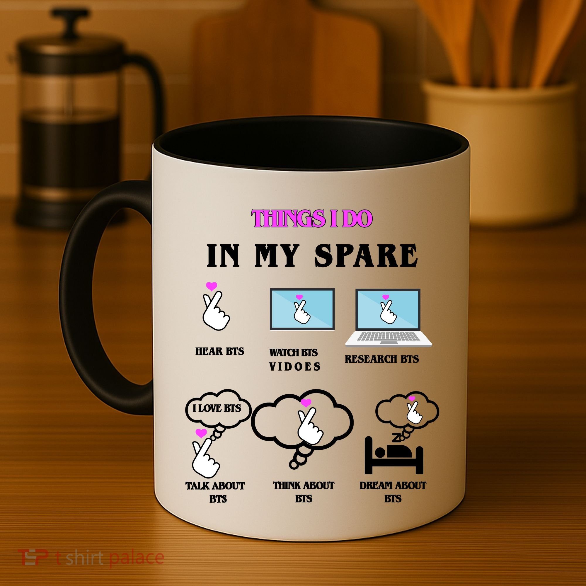 BTS Things I Do Spare Time Funny Coffee Mug