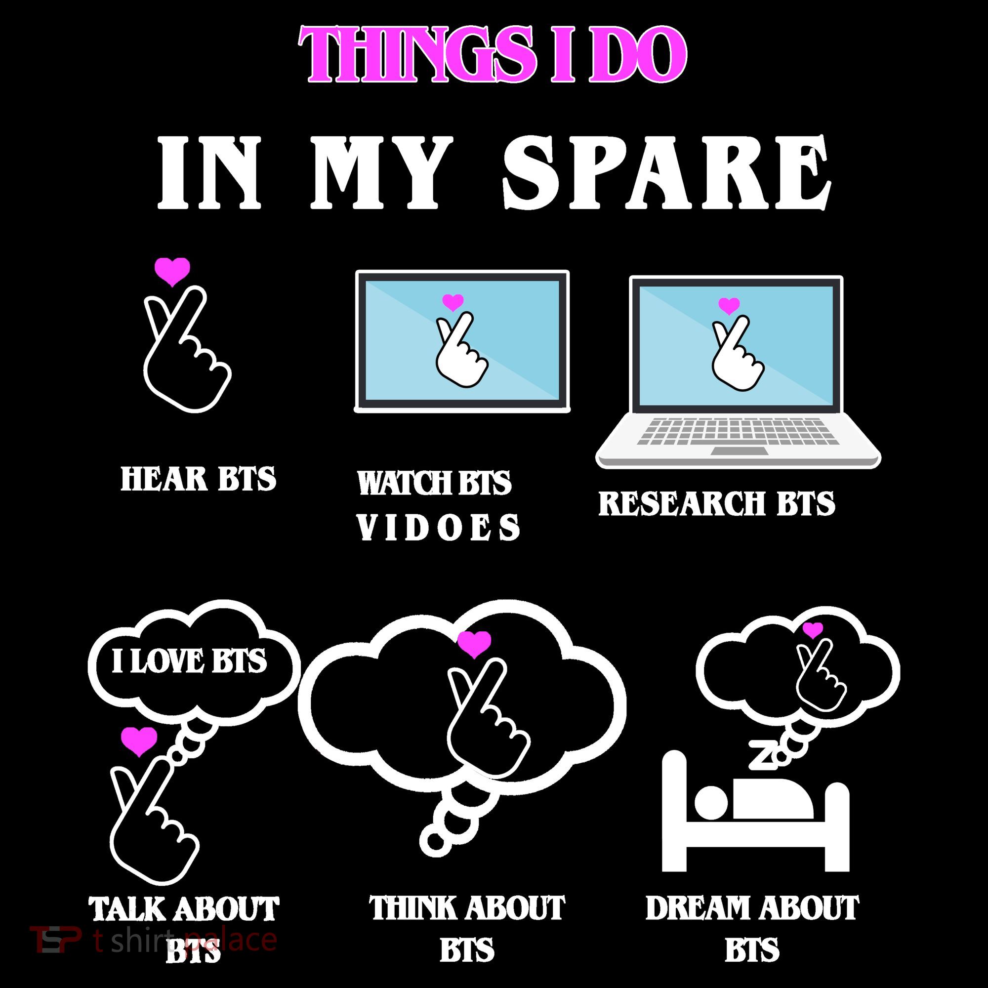 BTS Things I Do Spare Time Funny Women's Hoodie