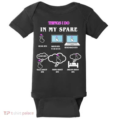 BTS Things I Do Spare Time Funny Baby Bodysuit