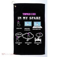 BTS Things I Do Spare Time Funny Golf Towel thumb 0